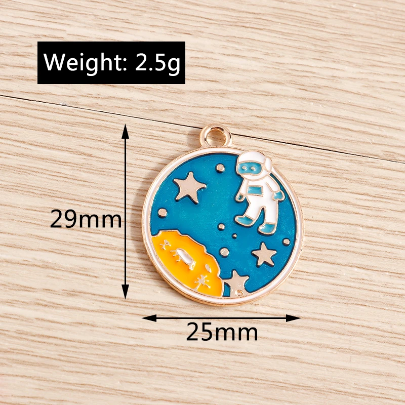 Tusember 10 Stück Cartoon Emaille Sonne Mond Stern Charms Anhänger für Halskette Ohrringe Armband DIY Schlüsselanhänger Schmuckherstellung Zubehör – Detail 10