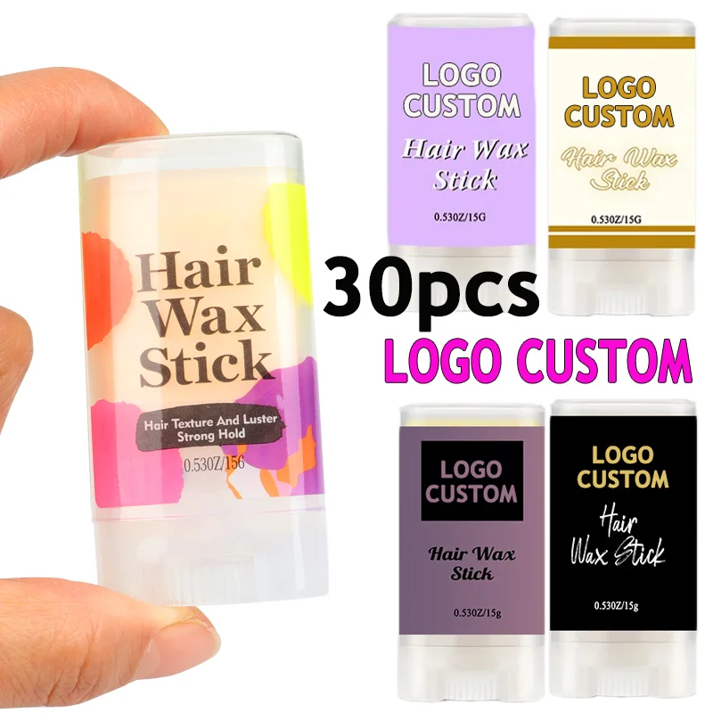 

Hair Wax Stick 30Pcs Customize Logo Tame Flyaways, Sculpt & Polish | Long-Lasting Texture Hair Wax Pomade Hair Styling Tools