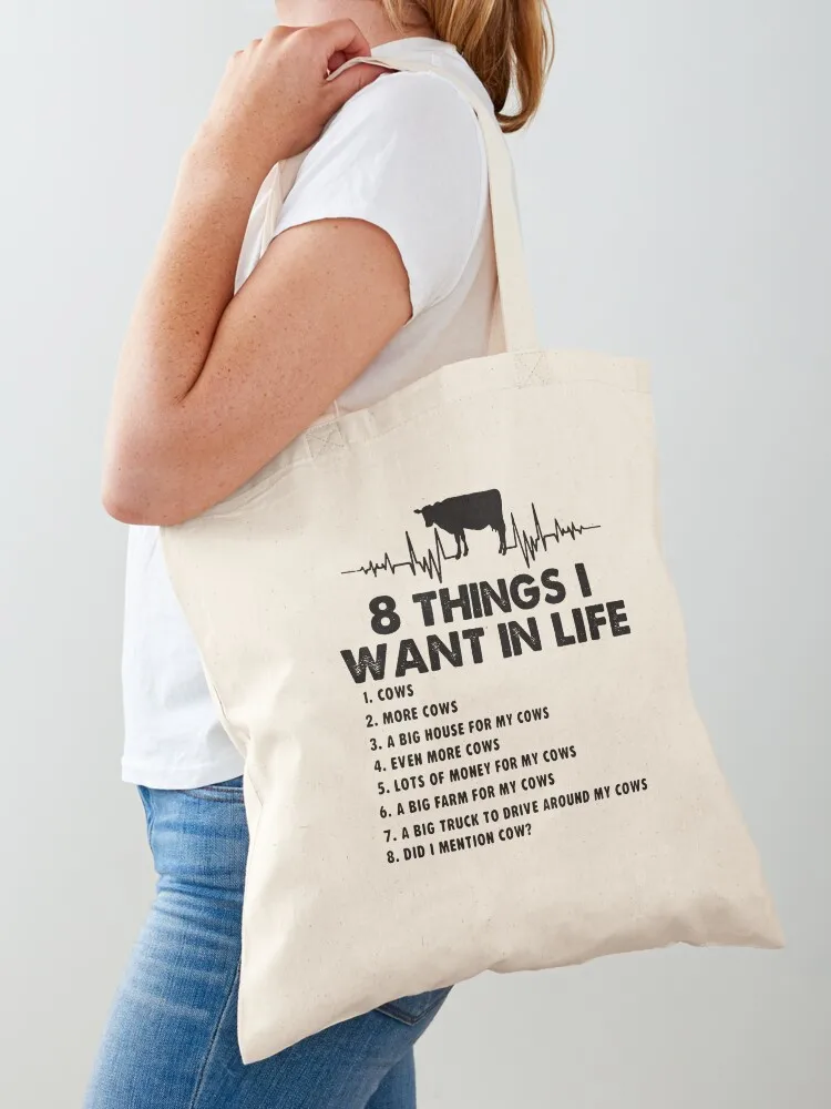 

8 THINS I WANT IN LIFE Tote Bag canvas tote bags Women's shopping bag tote bag men shoping
