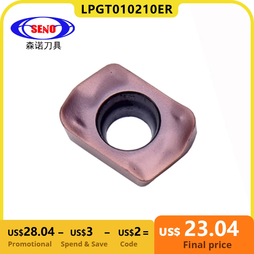 SENO Fast Feed Open Coarse MFH10 12 Small Diameter Milling Cutter Rod Supporting LPGT010210ER High Feed Carbide Milling Insert