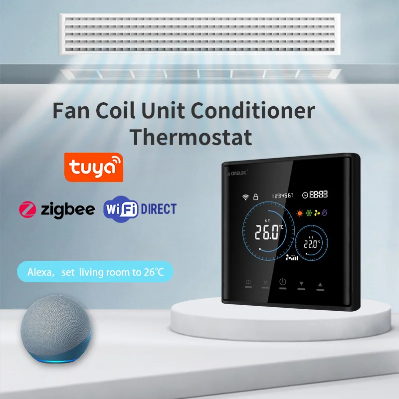 Smart Fan Coil Thermostat HVAC WiFi Digital Room Thermostat Modbus Controller for Fan Coil Unit