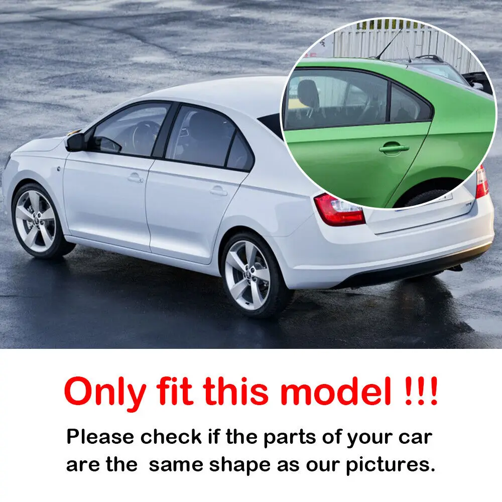 For Skoda Rapid 2012-2018 ABS Plastic Rear Window Quarter Louver Scoop Cover Side Vent Shutter Trim Car Adhesive Accessories