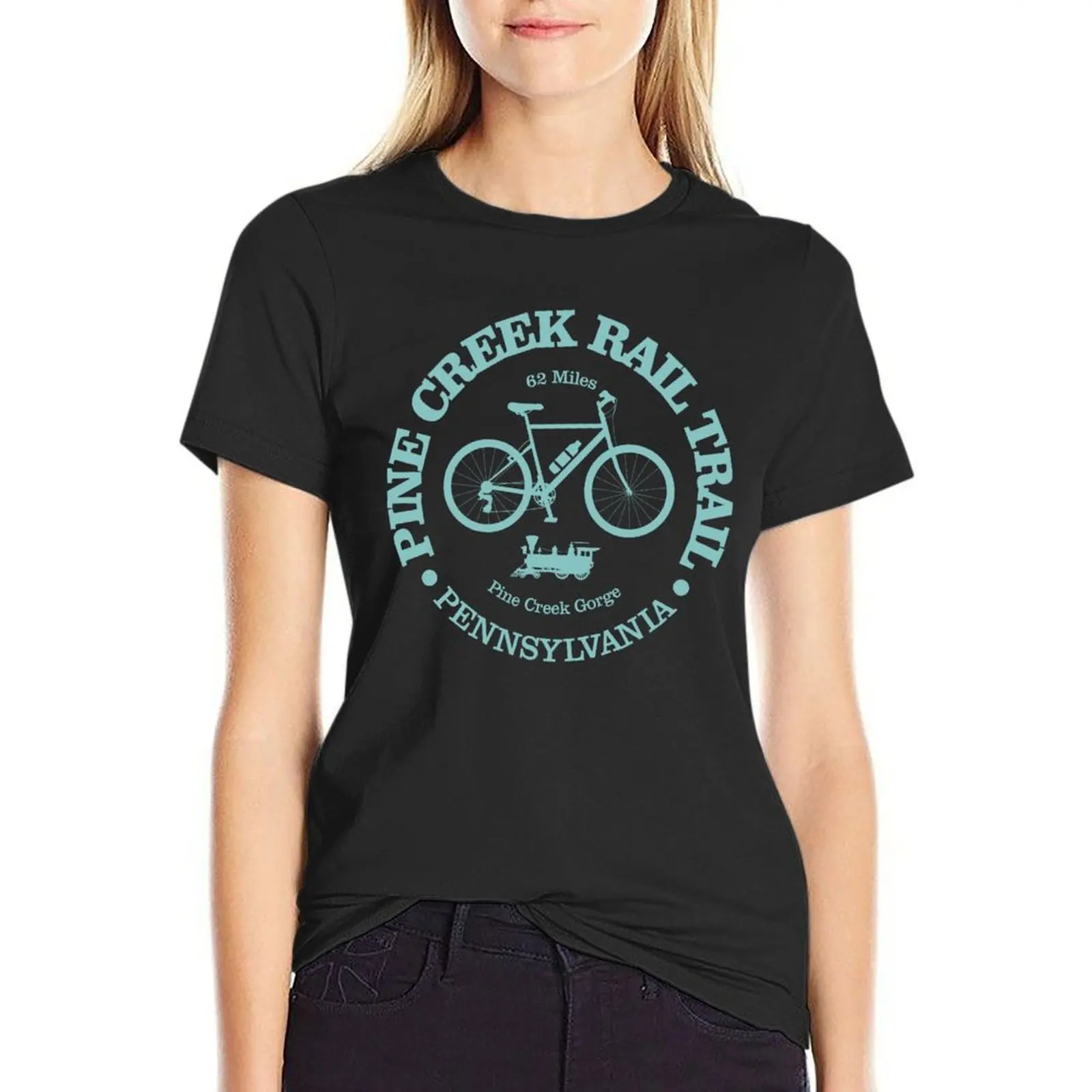 Pine Creek Rail Trail (cycling) T-Shirt cute tops female kawaii clothes tops spring clothes Women 2024