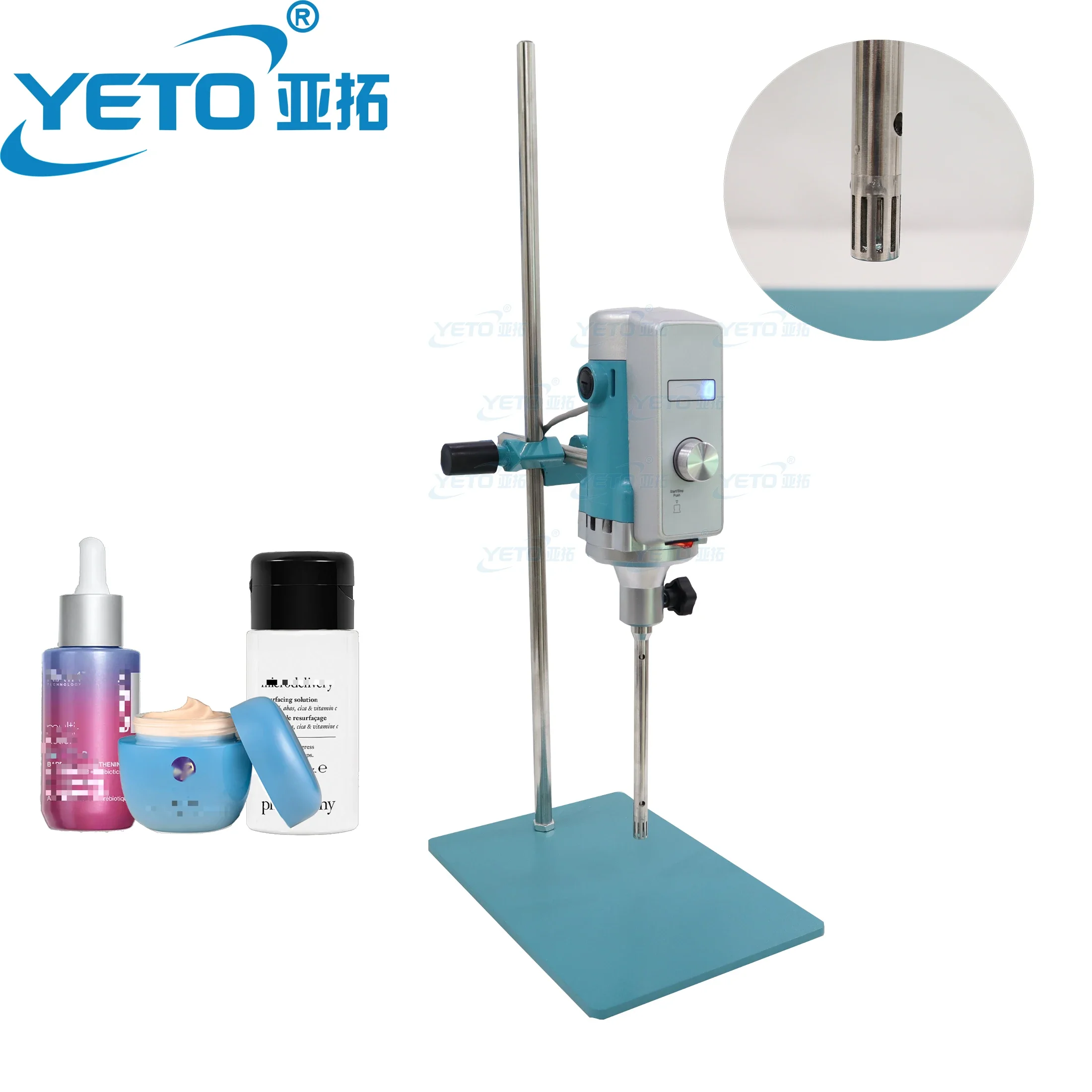 YETO-AD500S-H 12G 30-800ml Emulsion Machine Lab Mixer Homogenizer Laboratory Sample Shampoo Mixing Emulsification