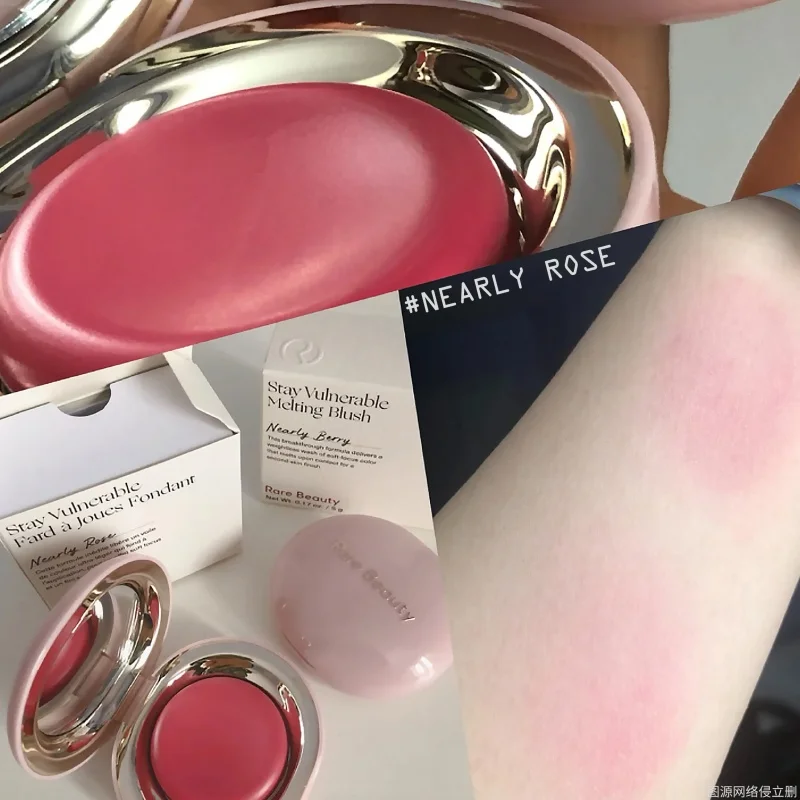 Rare Beauty Rose Neutral Mauve Blush Powder Portable Makeup Liquid Blush Moisturizing Dual-use Waterproof Lip Glaze Plump Smooth