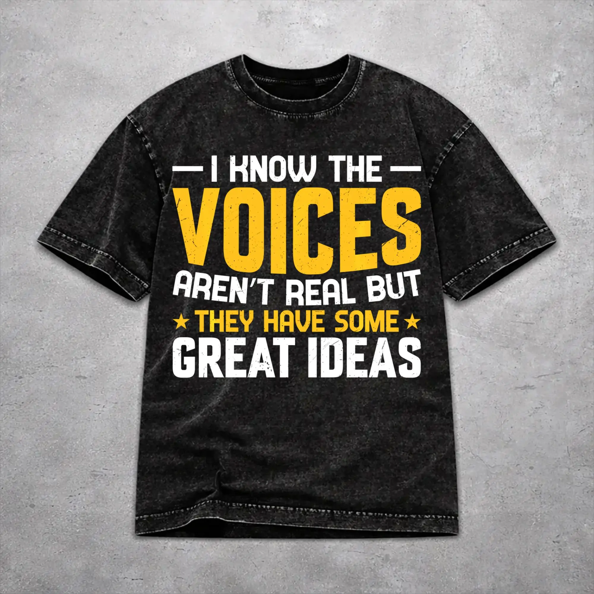 I KNOW THE VOICES AREN'T REAL T Shirt Harajuku Style For Men Women Cotton T-Shirts Tee Clothing
