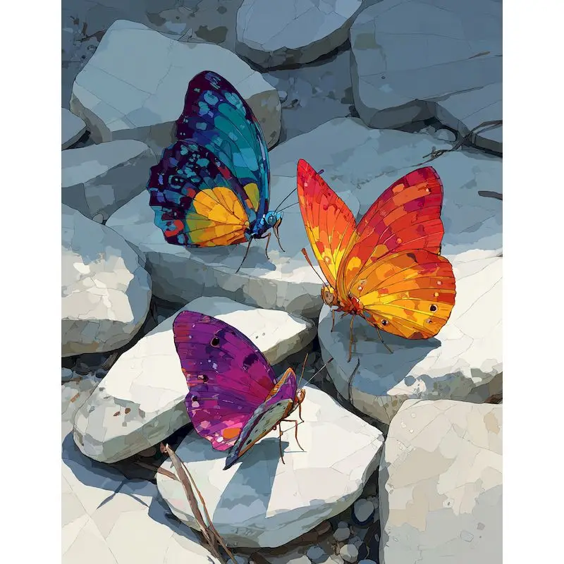 

GATYZTORY 40x50cm Painting By Numbers Butterfly For Adults Kids DIY Gift Artwork Coloring By Number Handicrafts Home Decors