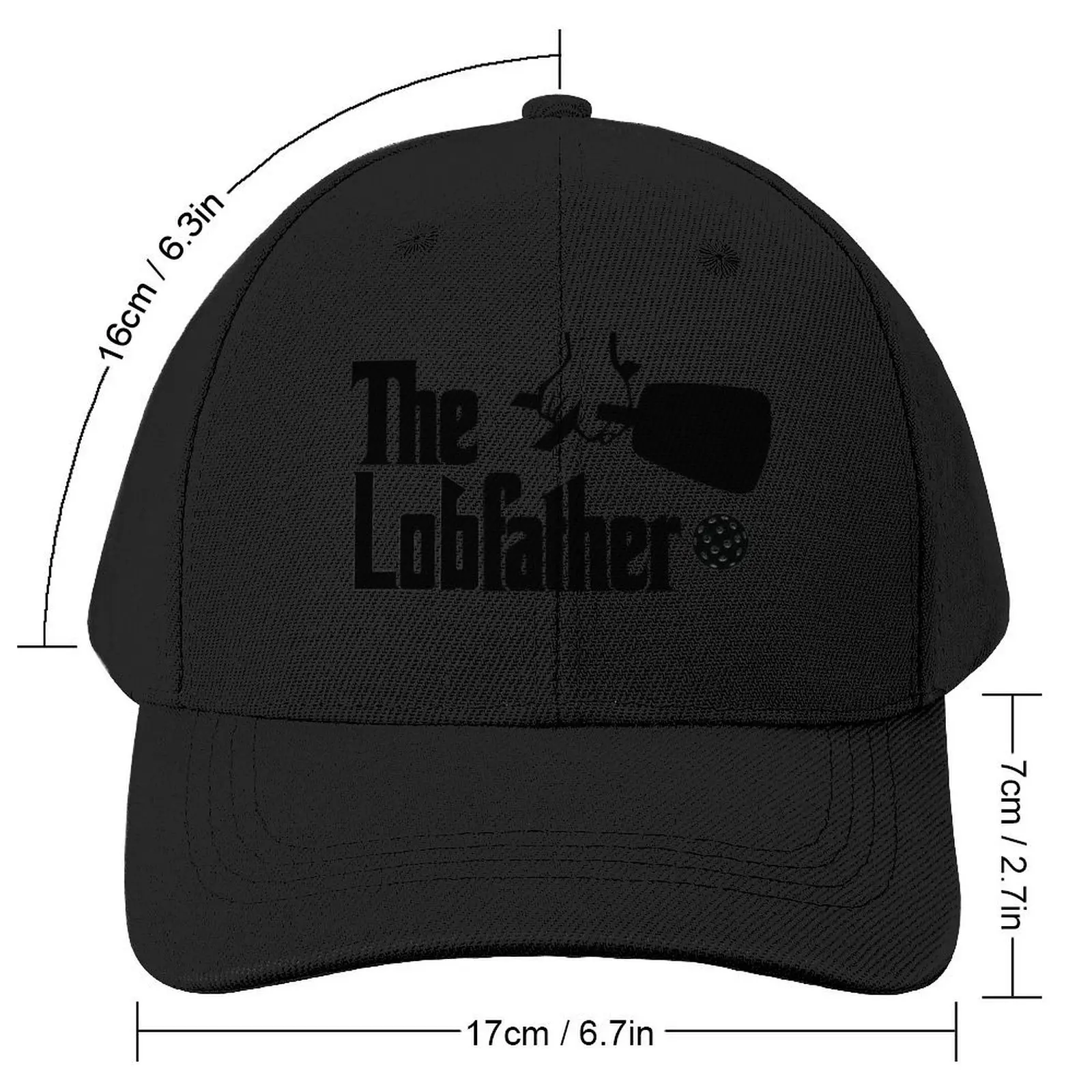 The Pickleball Lobfather - A fun black and white graphic inspired by the classic movie and lobbing on the pickleballBaseball Cap