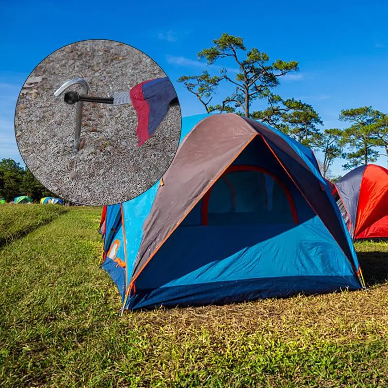 10 buah tenda elastis memperbaiki kabel hitam bola Bungee Loop tali terpal kanopi tali tetap untuk berkemah luar ruangan peralatan luar ruangan