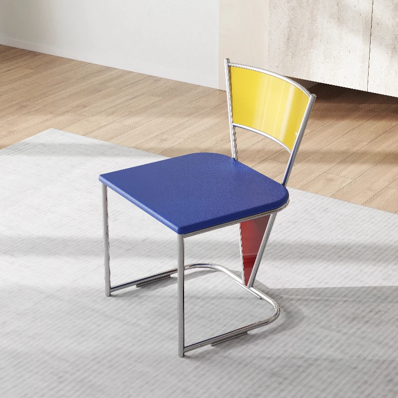 Italian Light Luxury Chair Designer Art Chair Simple Living Room Study Home Rectangular Back Chair