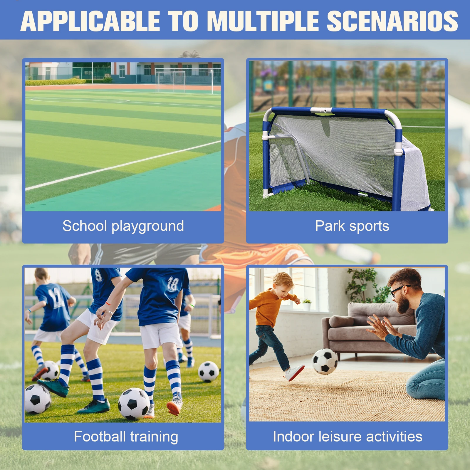 Juego de portería de fútbol plegable, Material PP, red de fútbol portátil para interiores/exteriores con equipo de entrenamiento extraíble con fútbol
