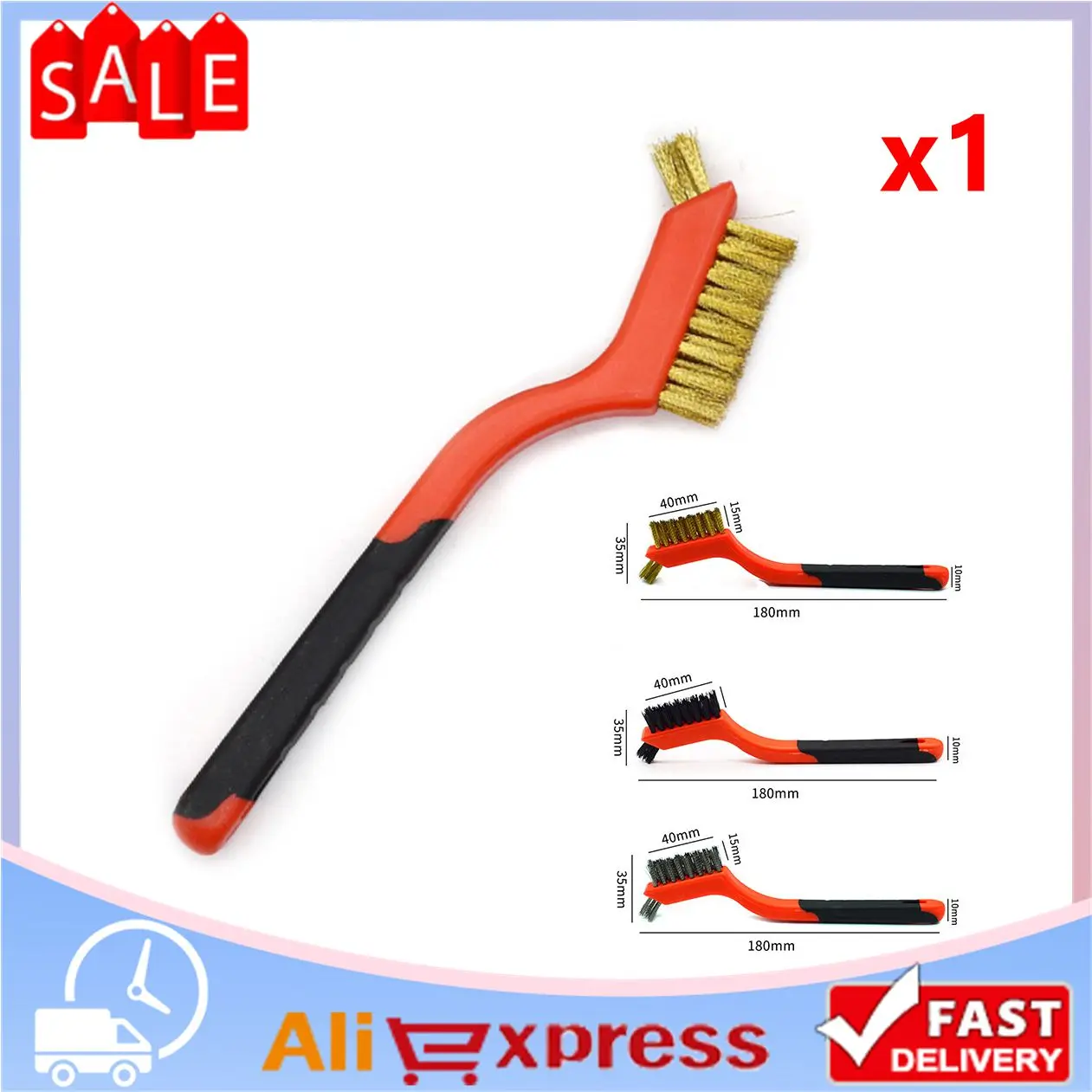 1Pcs Mini Wire Brush Set Steel Brass Nylon Cleaning Polishing Detail Metal Rust Brush 7 Inches Cleaning Brush Hand Tools