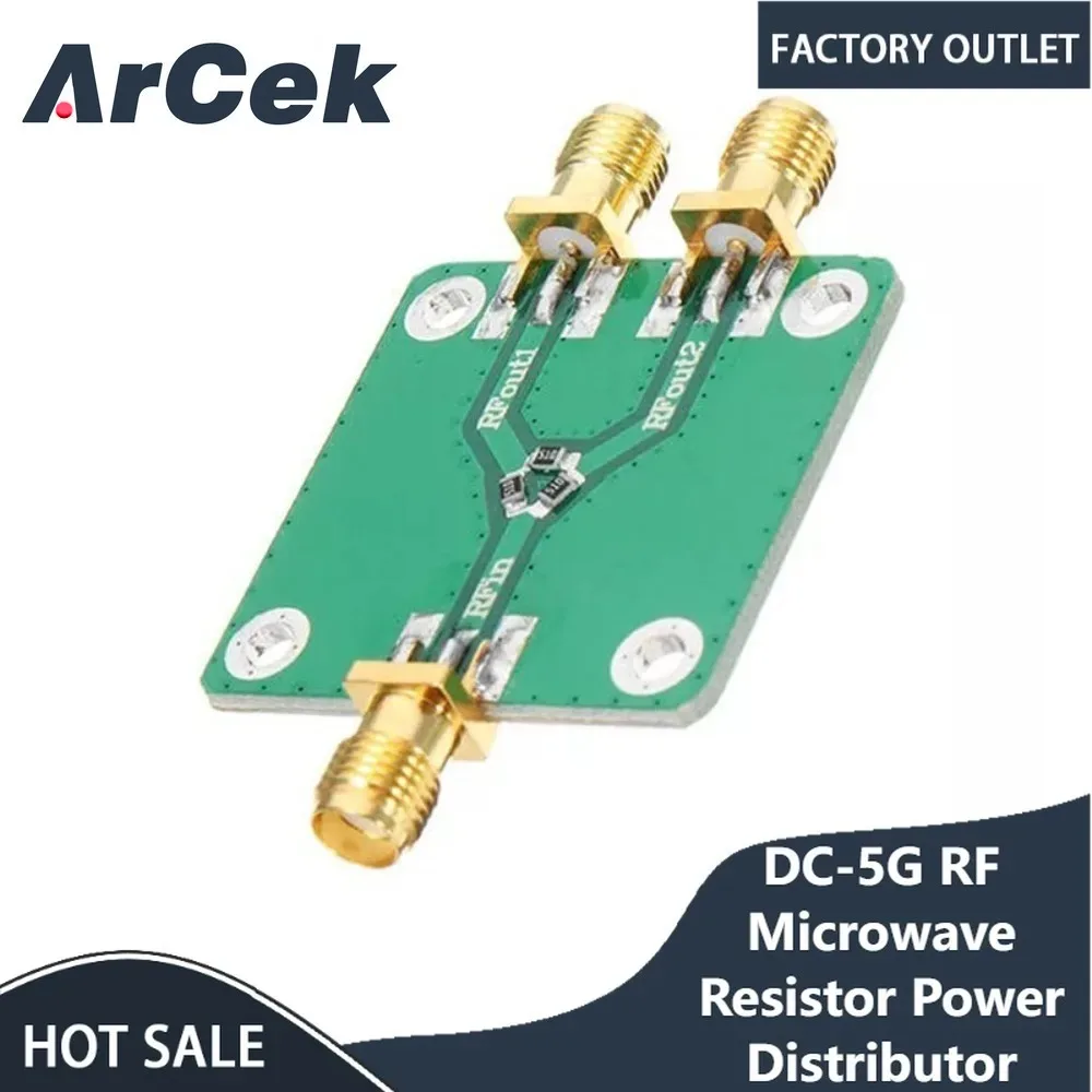 

DC-5G RF Microwave Resistor Power Distributor Module Microwave Power Splitter Radio Frequency Divider 1 split 2 SMA-K 50 ohms