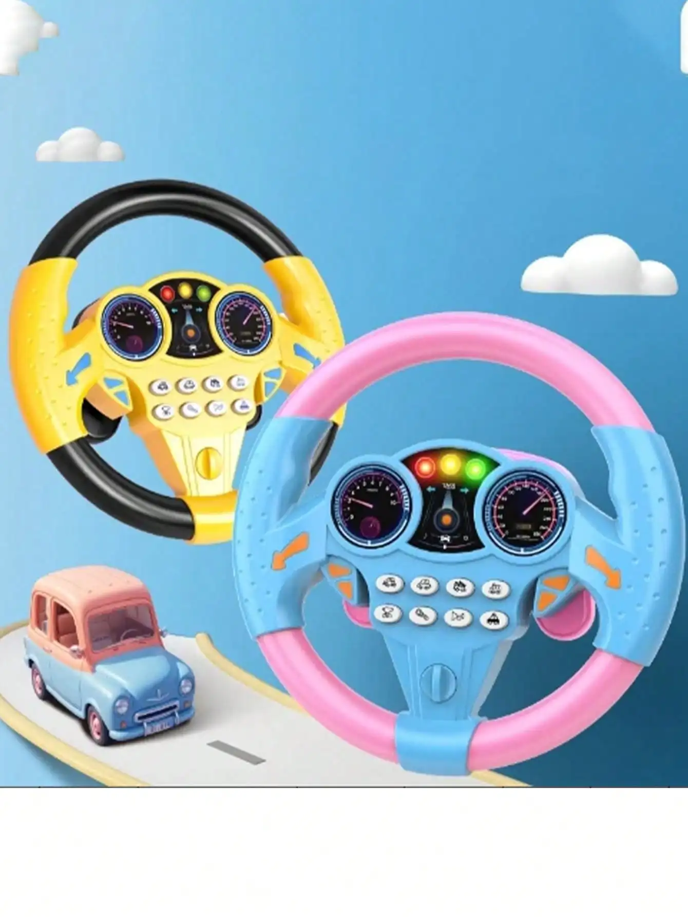 Driving Simulator Controller Portable Driving Simulator Steering Wheel Driver Toys  Puzzle Audible Toys Small Steering Wheel Toy