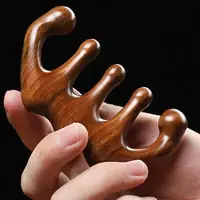 Peine de masaje para terapia de madera, masajeador Gua Sha para el cuero cabelludo, diente ancho de sándalo Facial Natural, masaje corporal raspado Guasha