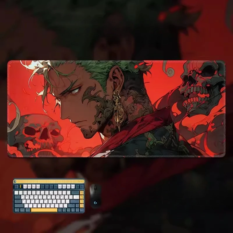 

New High Definition Print ONE PIECE Leather Mouse Pad Oversized Roronoa Zoro Desktop Mouse Pad Anime E-sports Game Keyboard Pad