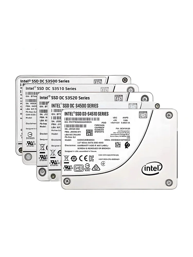 

USED Original SSD S3500 S3510 S3520 S4500 S4510 DC 480GB 800GB 960GB 1.2T 1.6T 3.84T Enterprise 2.5" MLC SATA SSD For Intel