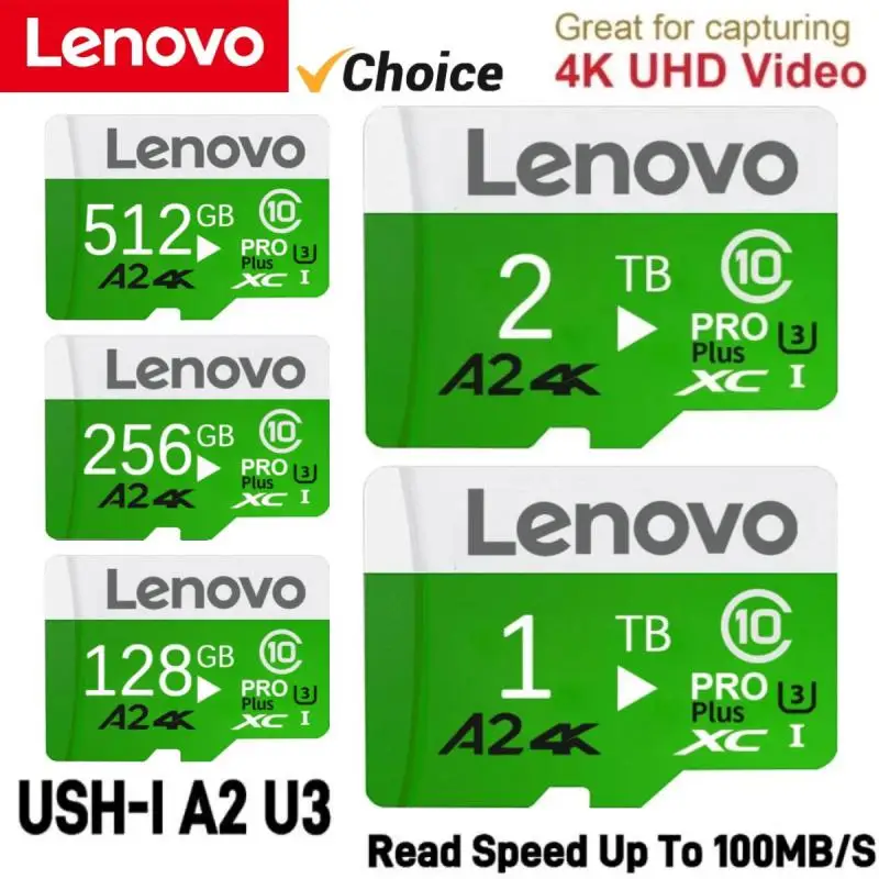 Neue Lenovo 2 TB SD-Speicherkarte 128 GB 256 GB High Speed Klasse 10 TF-Karte 512 GB 1 TB A2 4K HD Video SD-Karte für Drohne Tablet Laptop