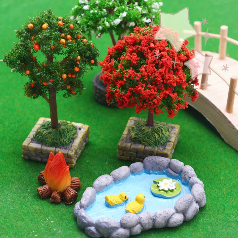 1:12 maison de poupée Mini paysage Orange arbre fruitier modèle pour jardin cour scène maison de poupée Diorama décor accessoires