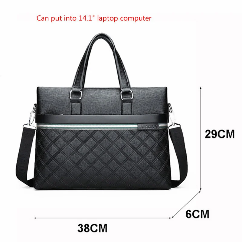 Men Handbag Set Classic Shoulder Bag Leather Bags For Man Briefcase Business Men\'s Classic Plaid Design Bolsos Hombre 2024 New