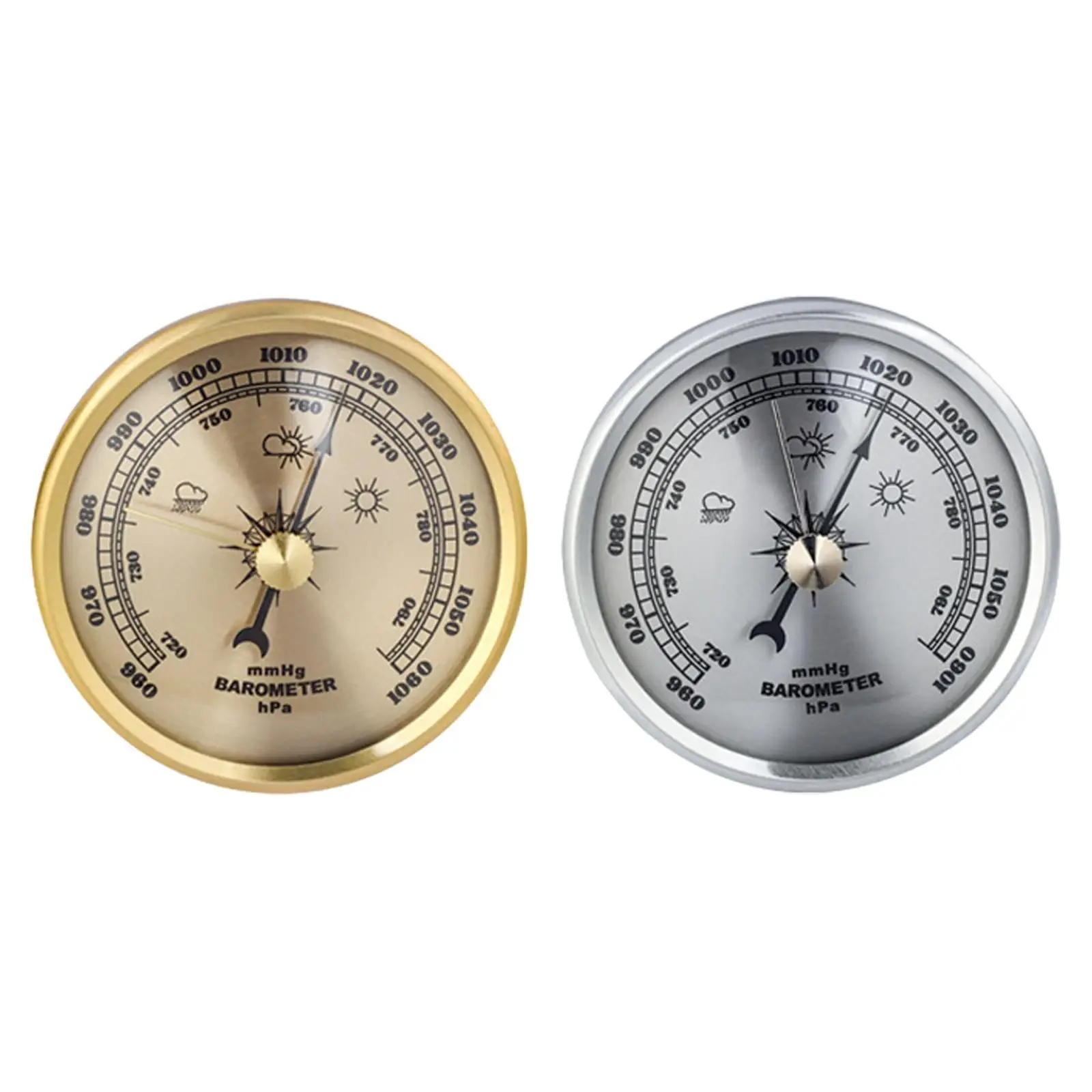 Barometer Analog Embedded Wall Mount Round 70 mm Accurate mmHg/hpa Aneroid Barometer for Planting Fishing Breeding Boating Home