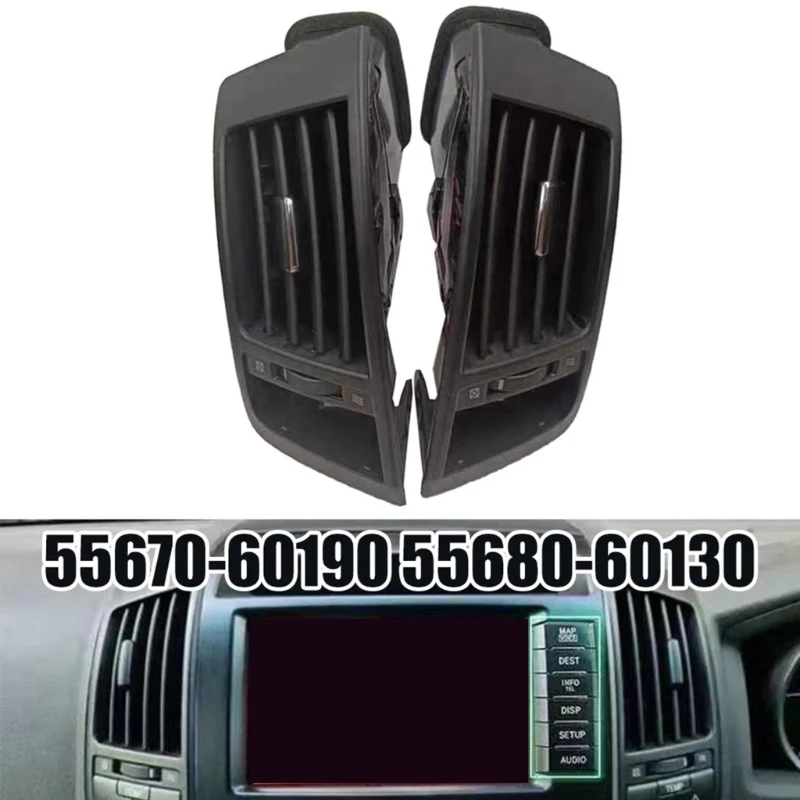 Car Climate Control Air Conditioner Ventilation Grids Center Dashboard Outlets for LC200 55670-60190 55680-60130 2 Pack