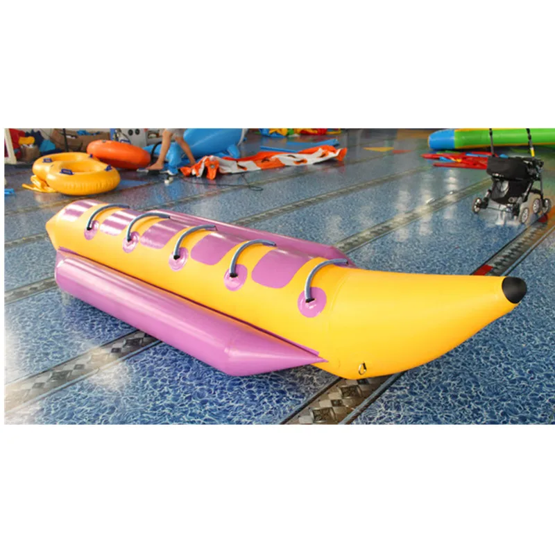 top quality towable fly fish double row ponton crema monkey inflatable ride dragon 6 persons flying banana kayak boat with motor