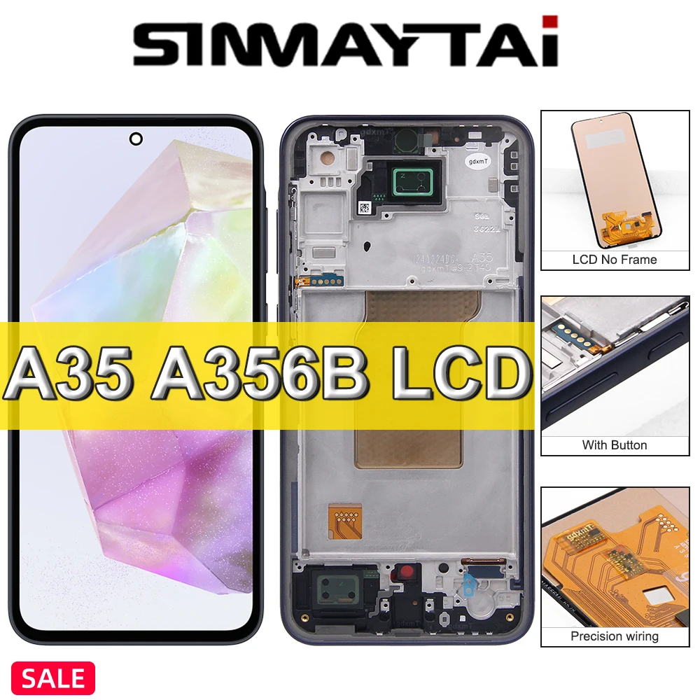 6.6 ''LCD Für Samsung A35 5G A356B LCD Display Touchscreen Digitizer Montage Für Samsung A356E/DS a356B/DS Bildschirm Mit Rahmen