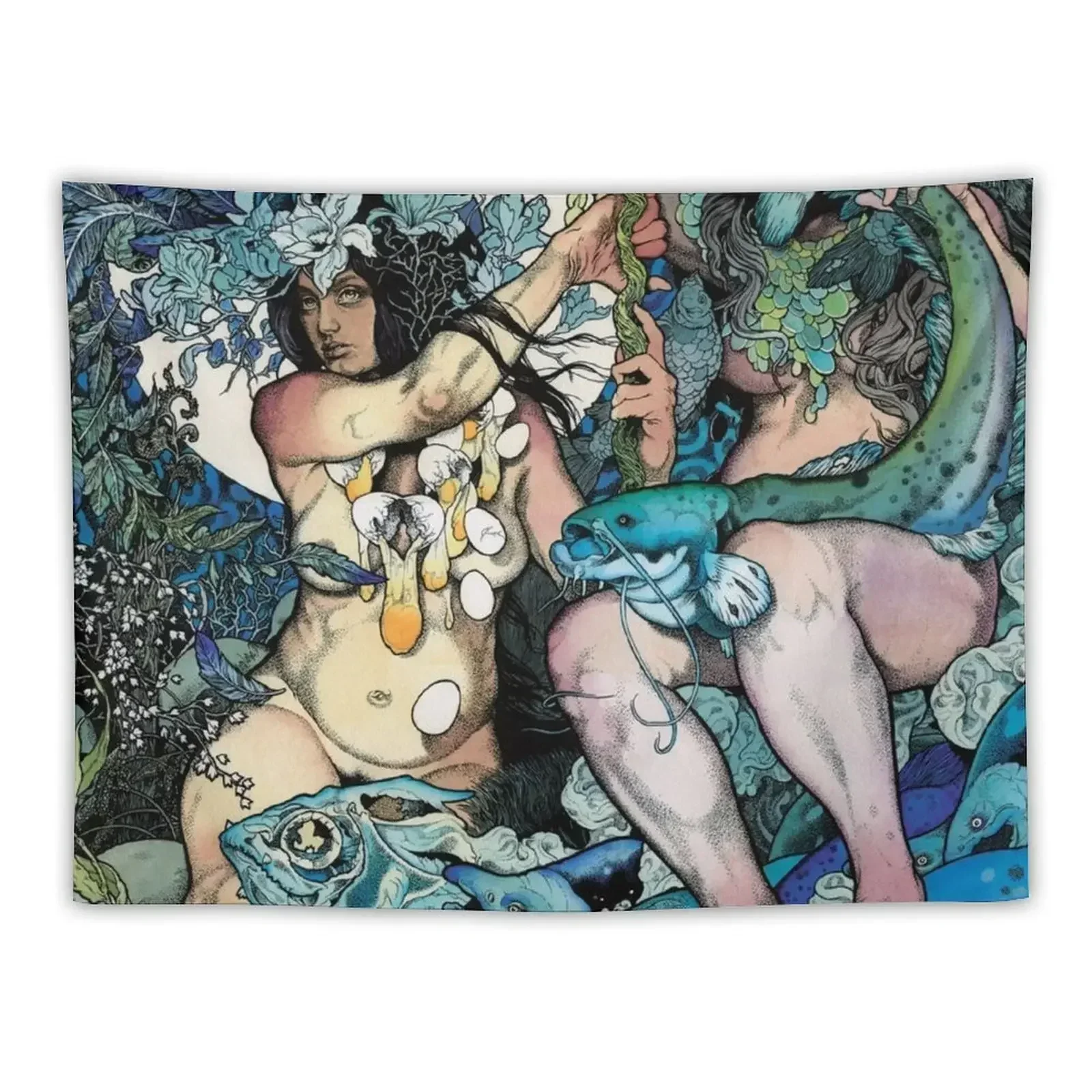 Baroness: Blue Tapestry Christmas Decoration Decoration For Home Room Ornaments Tapestry