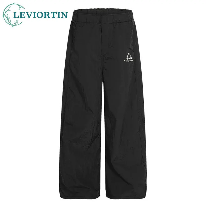 

Men's Western Street Trendy Outdoor Loose Wide Leg Straight Pants Solid Color Versatile Japanese Sports and Leisure Pants