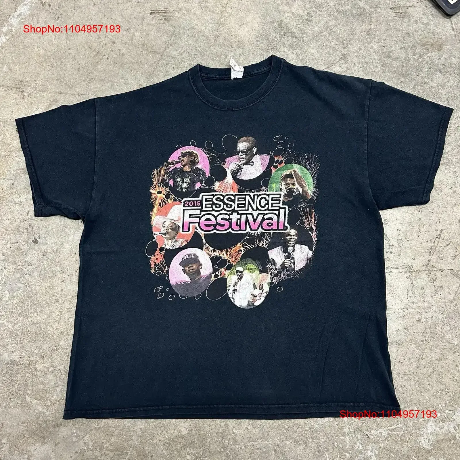 Vintage Essence Music Festival 2015 Black T Shirt Adult X Large Tour Concert Vtg vintage Washed homme Stylish