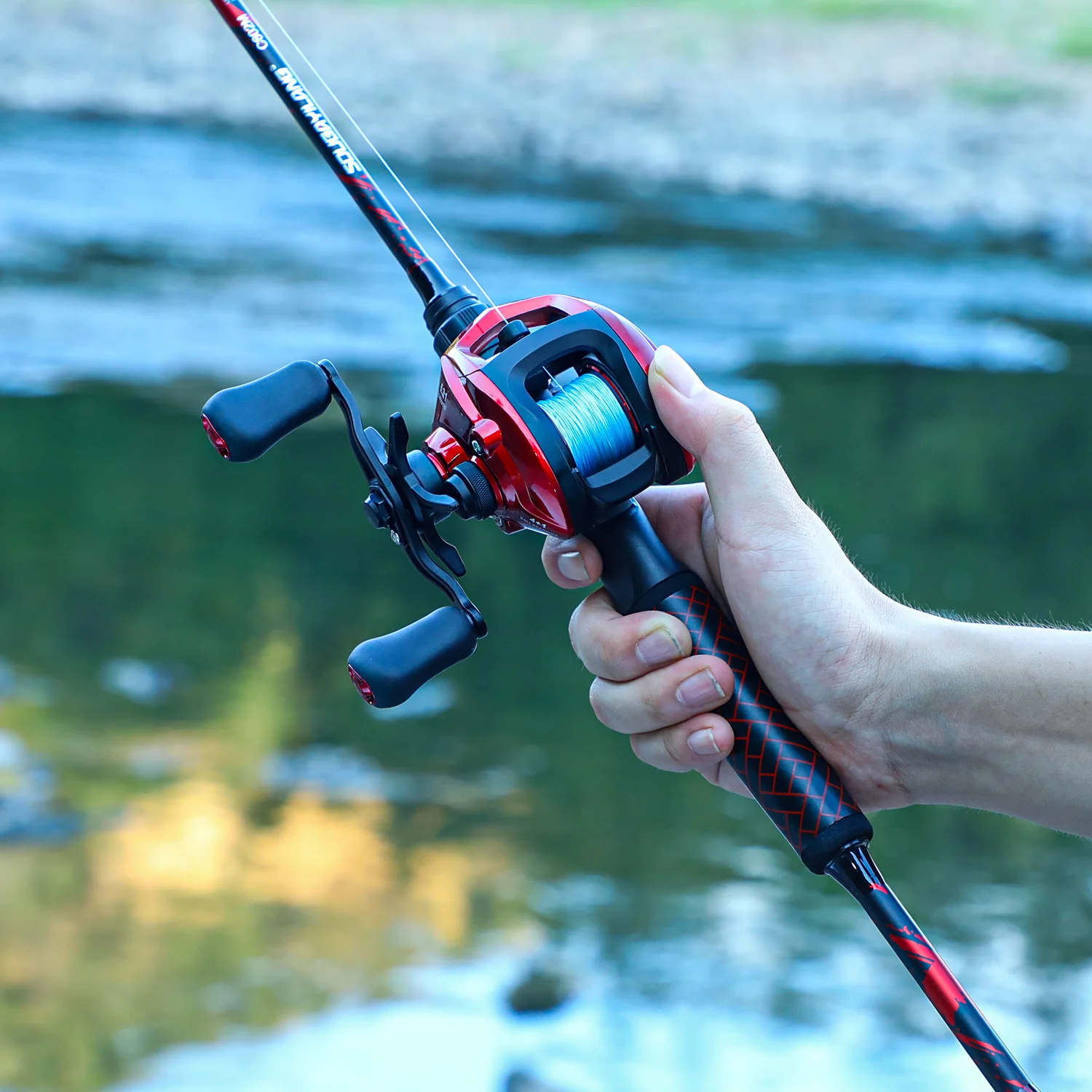 Kit pesca Sougayilang caña carrete y señuelos para lubina y carpa - imagen 4