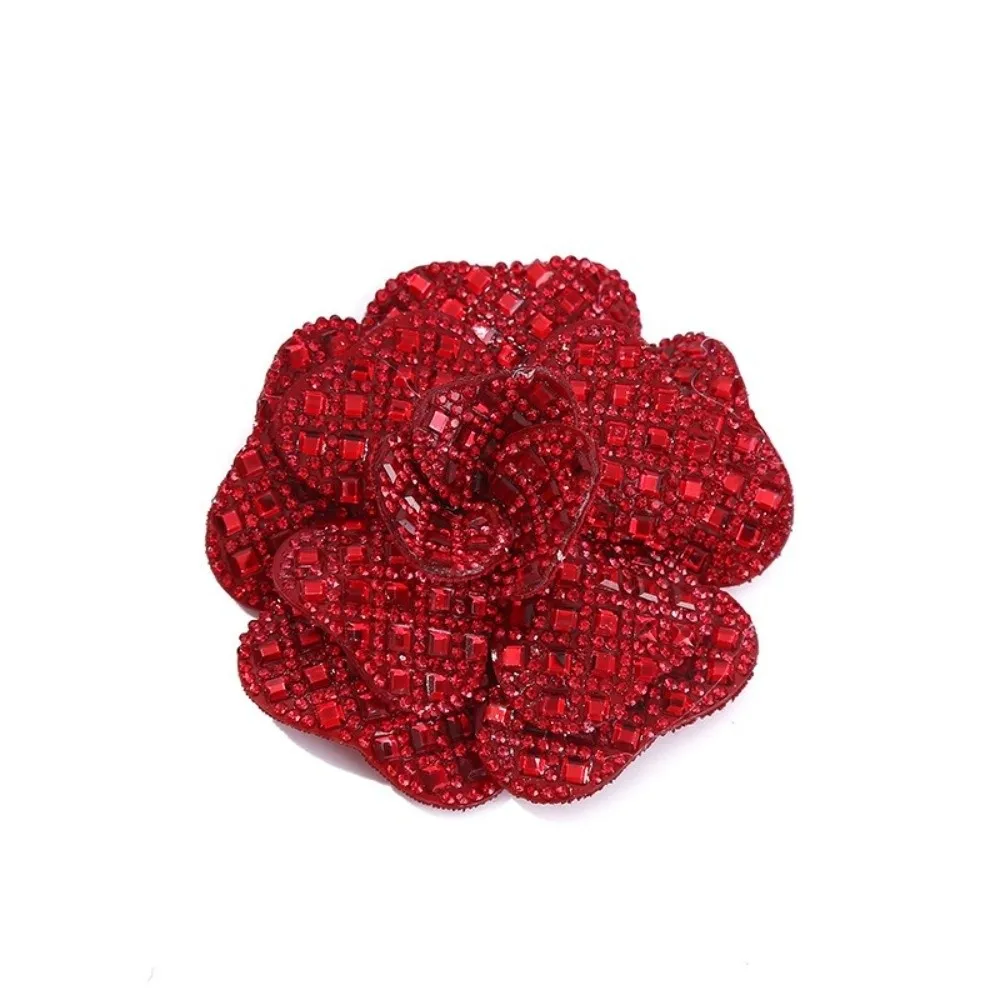 3D Design Rhinestone Flower Patches Embellishment Badge DIY Craft Fabric Embellishments Corsage Style Self-Adhesive
