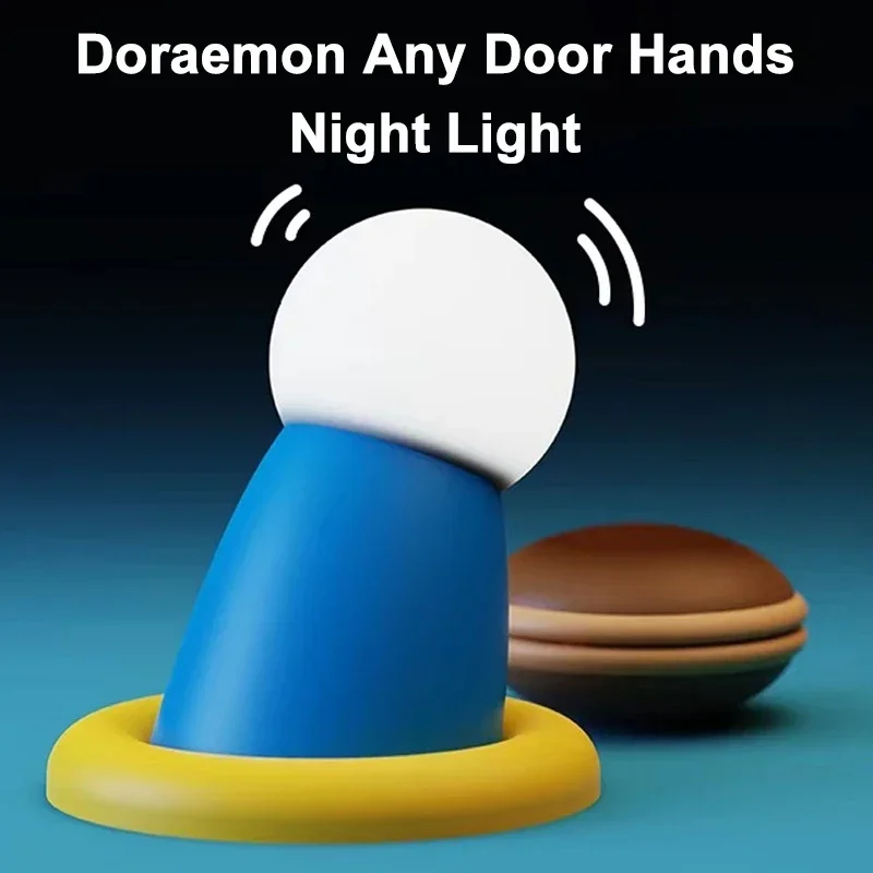 Doraemon Hand Lamp 3 Mode Soft Night Light Eye Protection Table Lamps Cute Decor Fridge Magnet Timmer Sleeping Light Creat Gifts