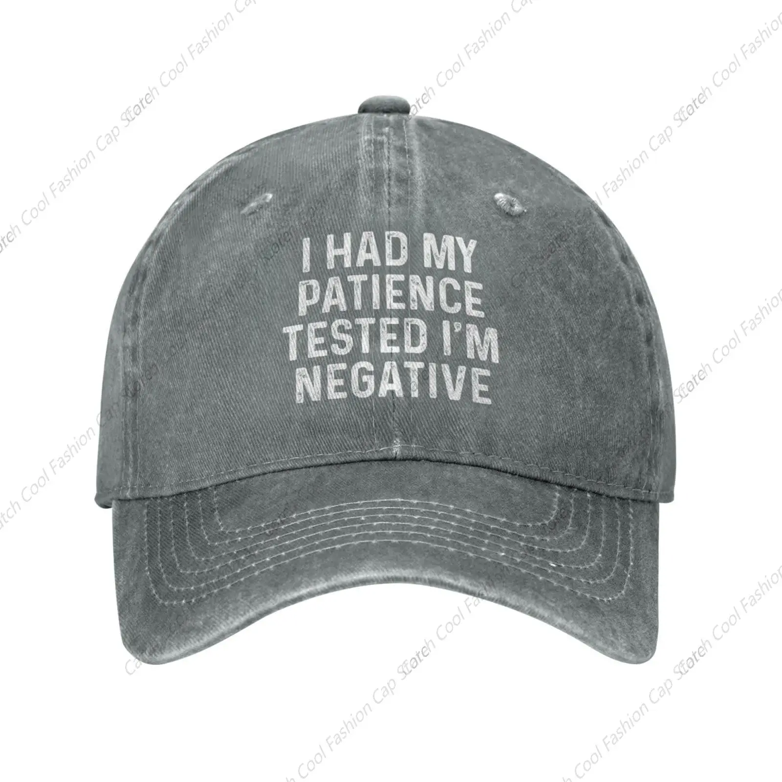 I Had My Patience Tested I am Negative Baseball Cap for Men Women Vintage Trucker Denim Hat Washed Cotton Fashion Unisex