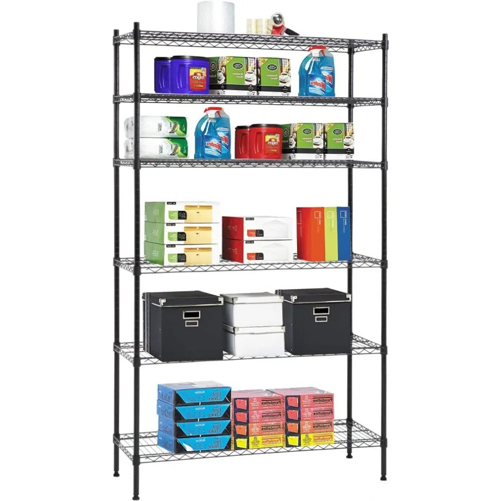 

42" D x 16" W x 72" H Wire Shelving Unit Heavy Duty Storage Rack 6-Tier Metal Shelf Garage Organizer Wire Rack,Black