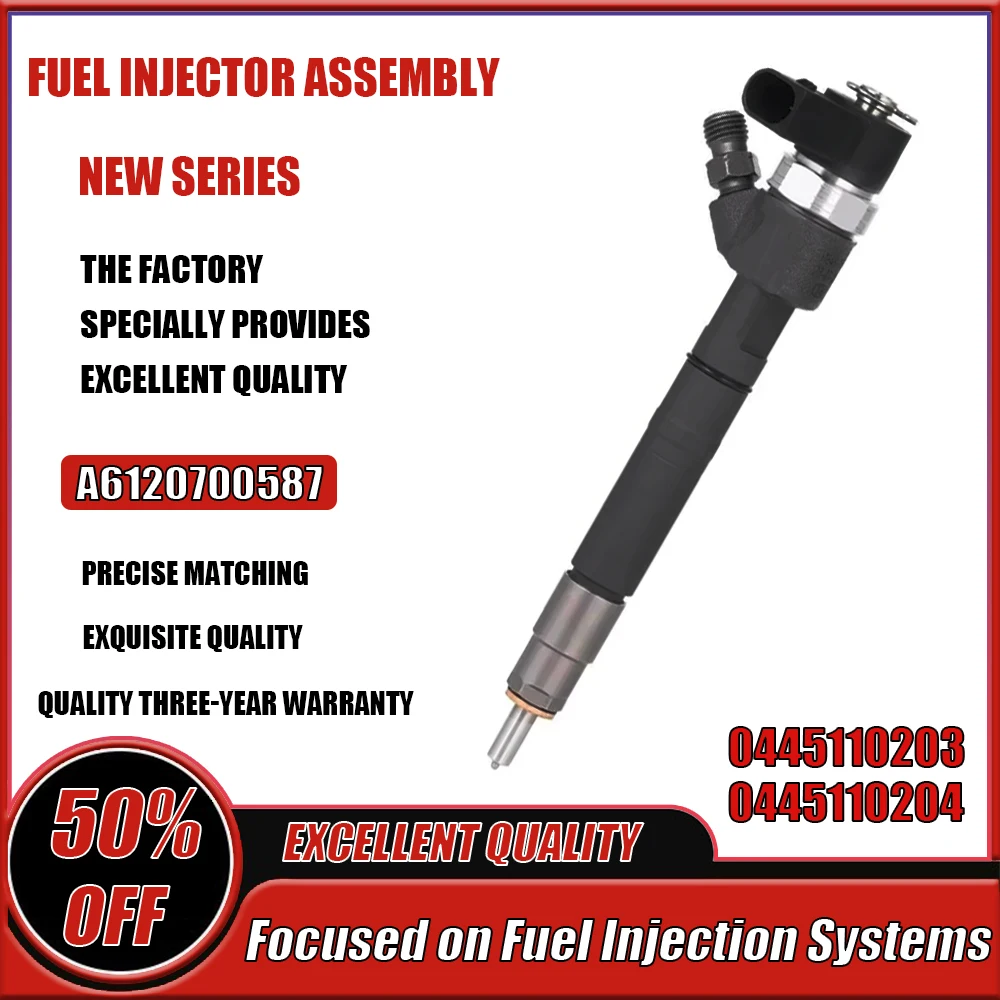 

0445110203 0445110204 New Diesel Fuel Injector A6120700587 for Mercedes Benz Jeep Grand Cherokee 2.7 CRD Engine Parts