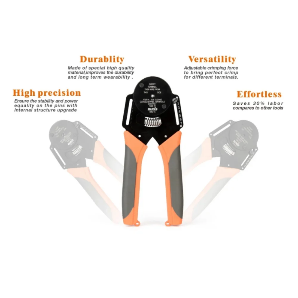 Closed Barrel Crimper 4 Way Indent,8 Impression Type for Deutsch Solid Contacts gage (IWD-12/16/20)