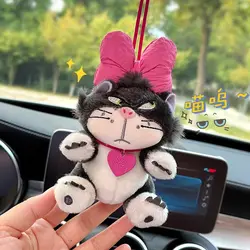 Car Pendant Cute Anime Lucy Cat Swing Auto Rear view Mirror Hanging Ornaments Interior Decoration Accessories for Girls Gifts