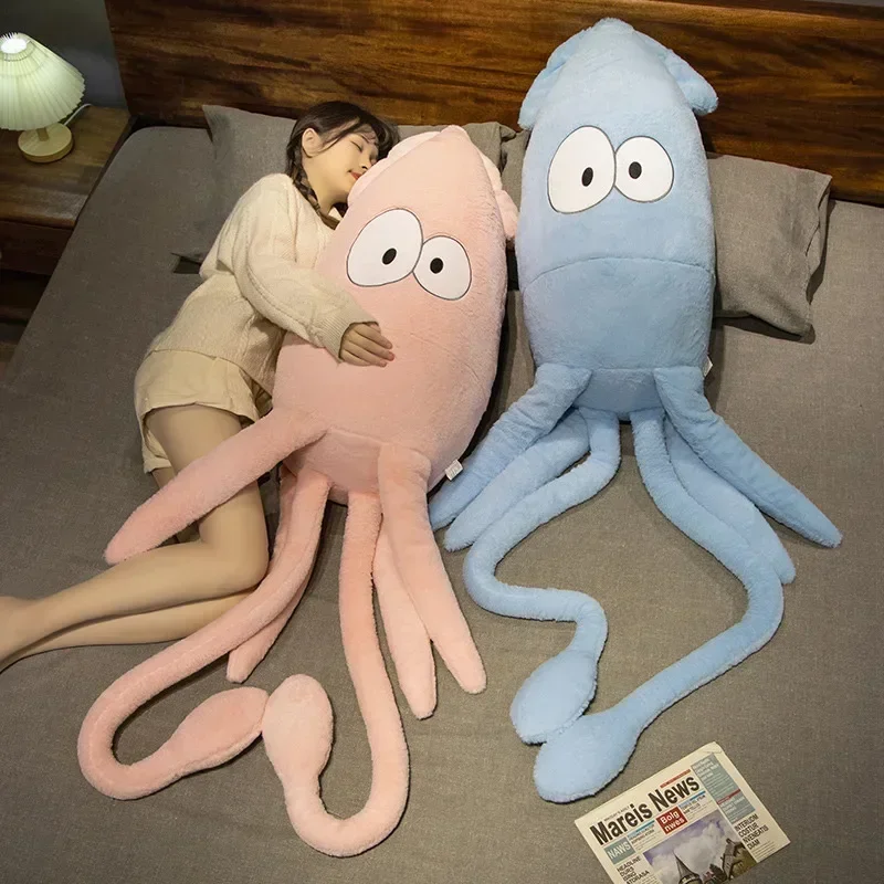 Cartoon Giant Octopus 80-185cm Lifelike Cute Squid Plush Toy Stuffed Sea Animal Cuttlefish Pillow Cushion Birthday Gift