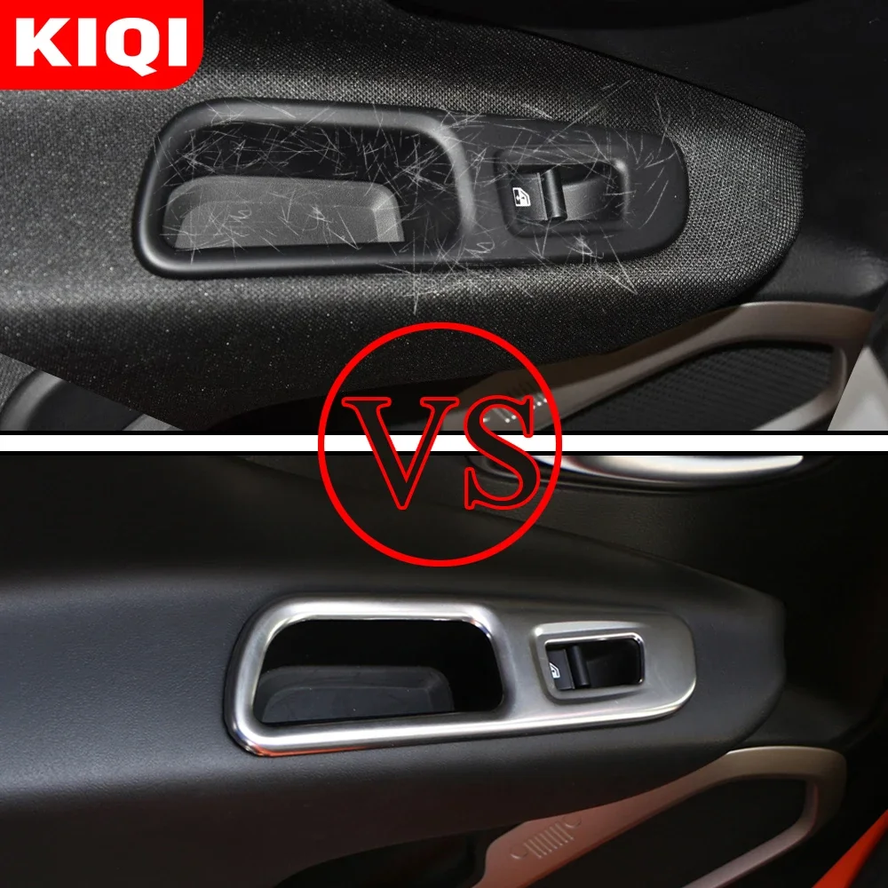 For Jeep Renegade 2014 - 2017 2018 2019 Car Window Switch Armrest Cover Frame Panel Interior Door Arm Rest Handhold Trim