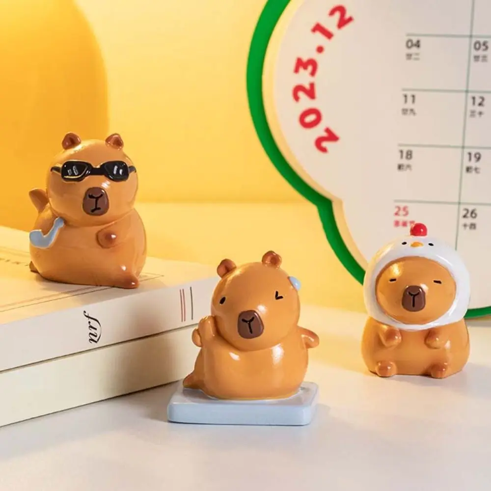 Cake Decoration Figure Capybara Figure Toys Cartoon Model Simulation Capibara Model Cute Capybara Animals Figures Children Toys