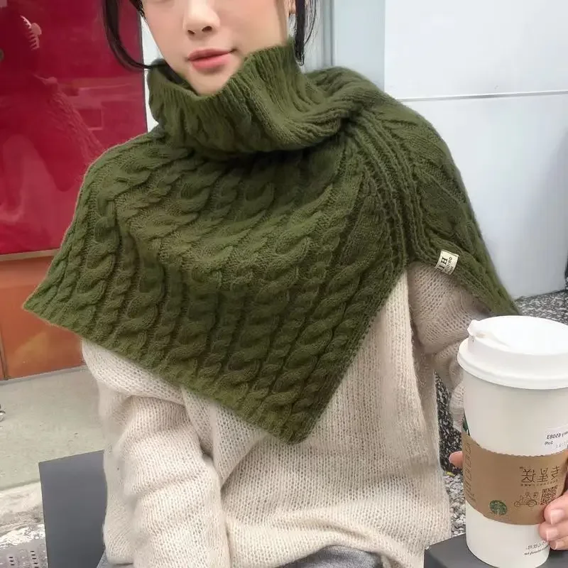 Women Turtleneck Knitted Fake Collar Warm Neck Warmer Detachable Collar Female Scarf Korean Style Removable False Collar Scarves