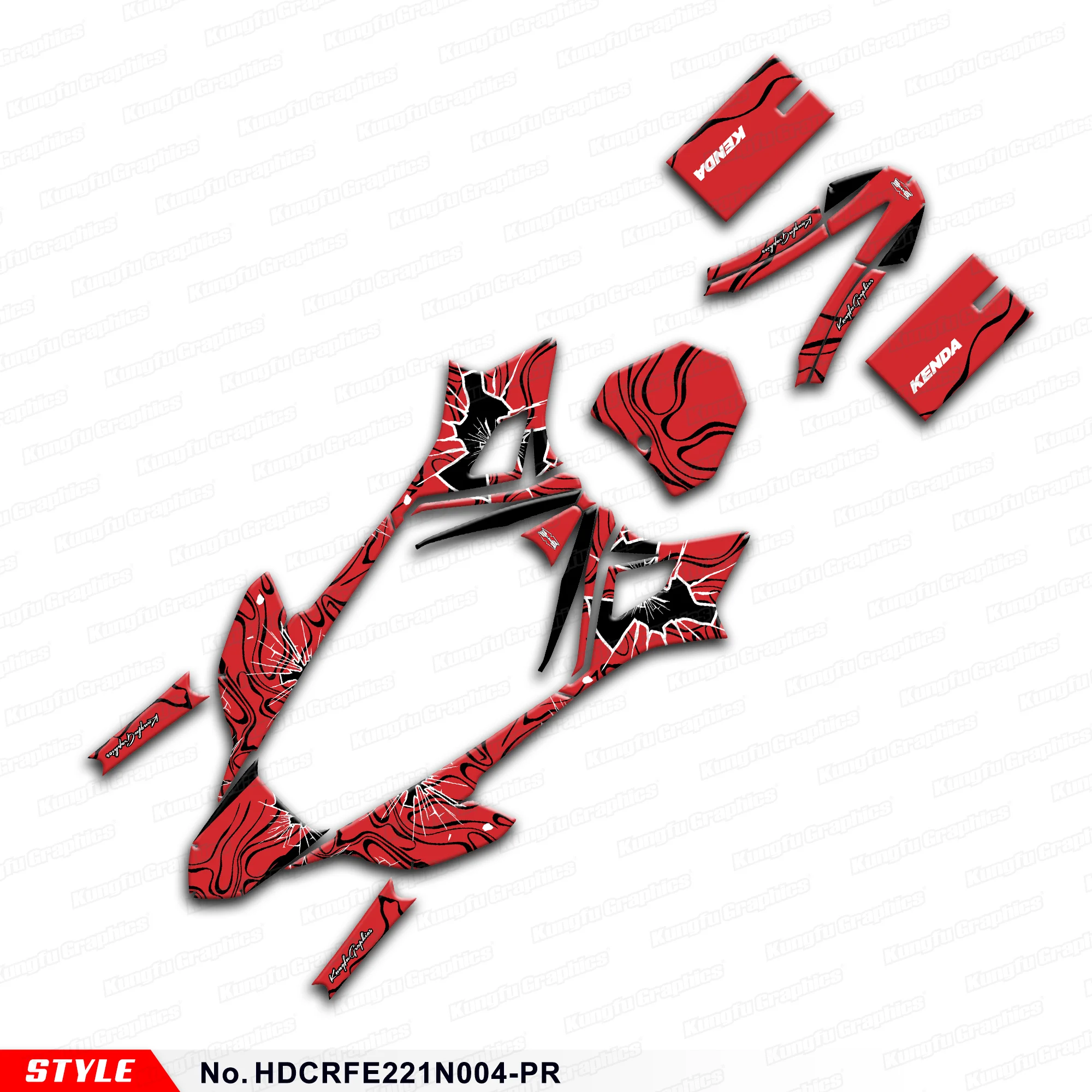 

JY Racing Motorcycle Stickers Adhesive Decals for Honda CRF-E2 / CRF E2 2021 2022 2023 2024 2025, Accessory, HDCRFE221N004-PR