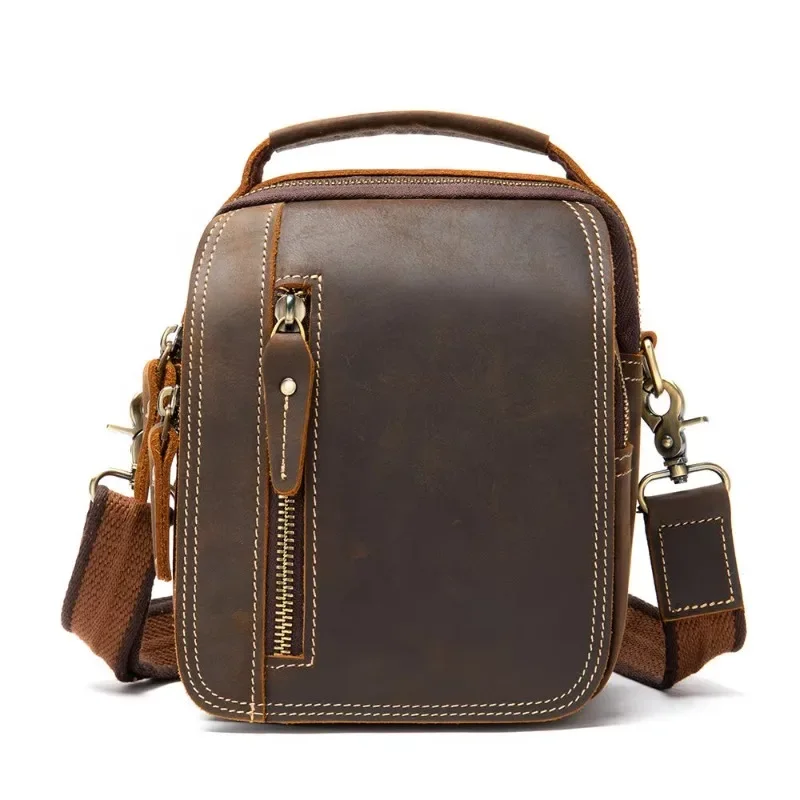 Men's retro leather messenger bag belt belt bag messenger bag