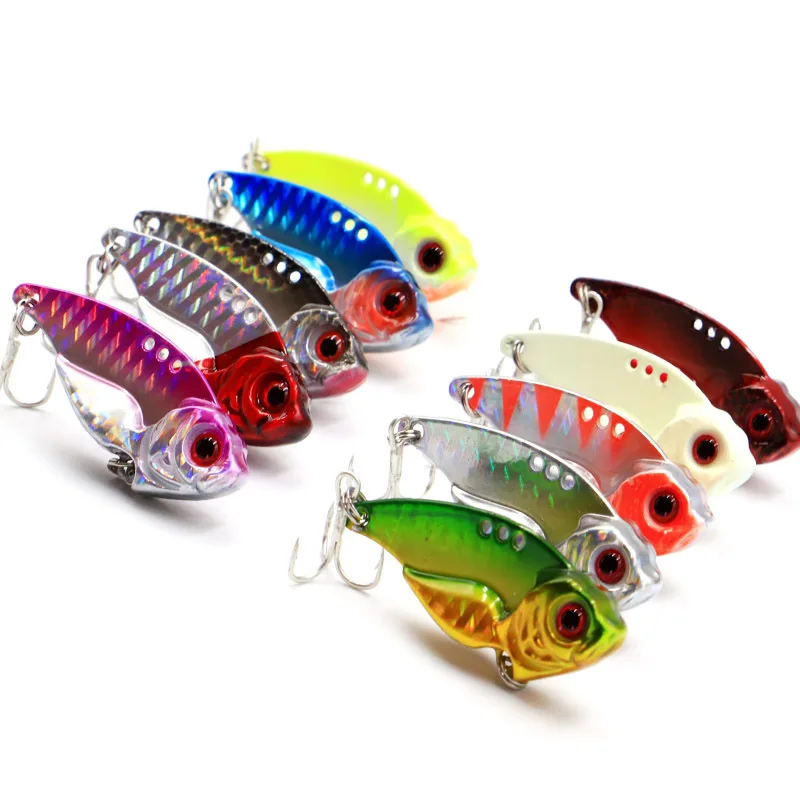 7/10/15/20g 3D EyesMetal Vib Blade Lure Sinking Vibration Baits Artificial Vibe for Bass Pike Perch Fishing Lures 12 Colors