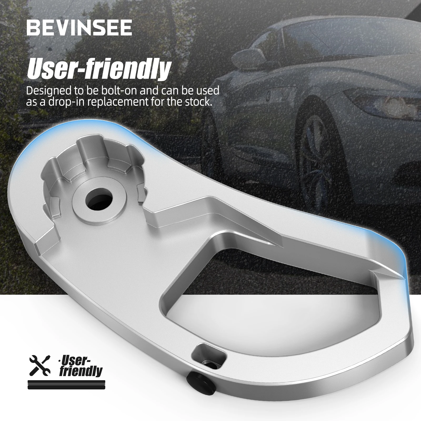 BEVINSEE Aluminum Engine Hood Release Lever Handle Bracket Trim For LHD Vehicle For BMW E46 Z4 E85 E86 E89 X3 E83 M3 51238223163