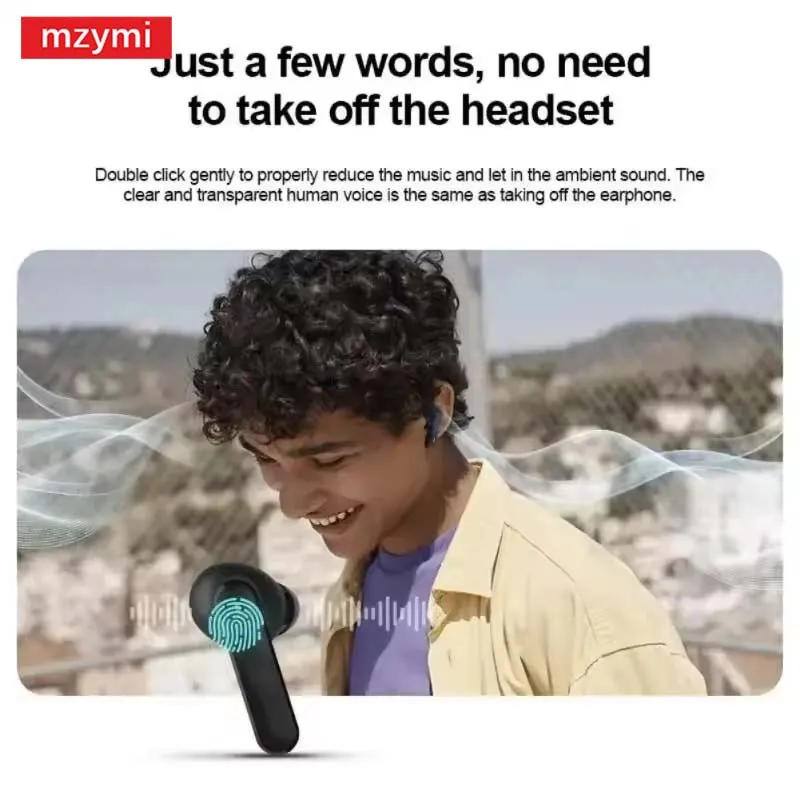 MZYMI TWS Tune 230NC سماعة رأس بخاصية البلوتوث لاسلكية داخل الأذن سماعات أذن للحد من الضوضاء سماعة رياضية مقاومة للماء ميكروفون مدمج