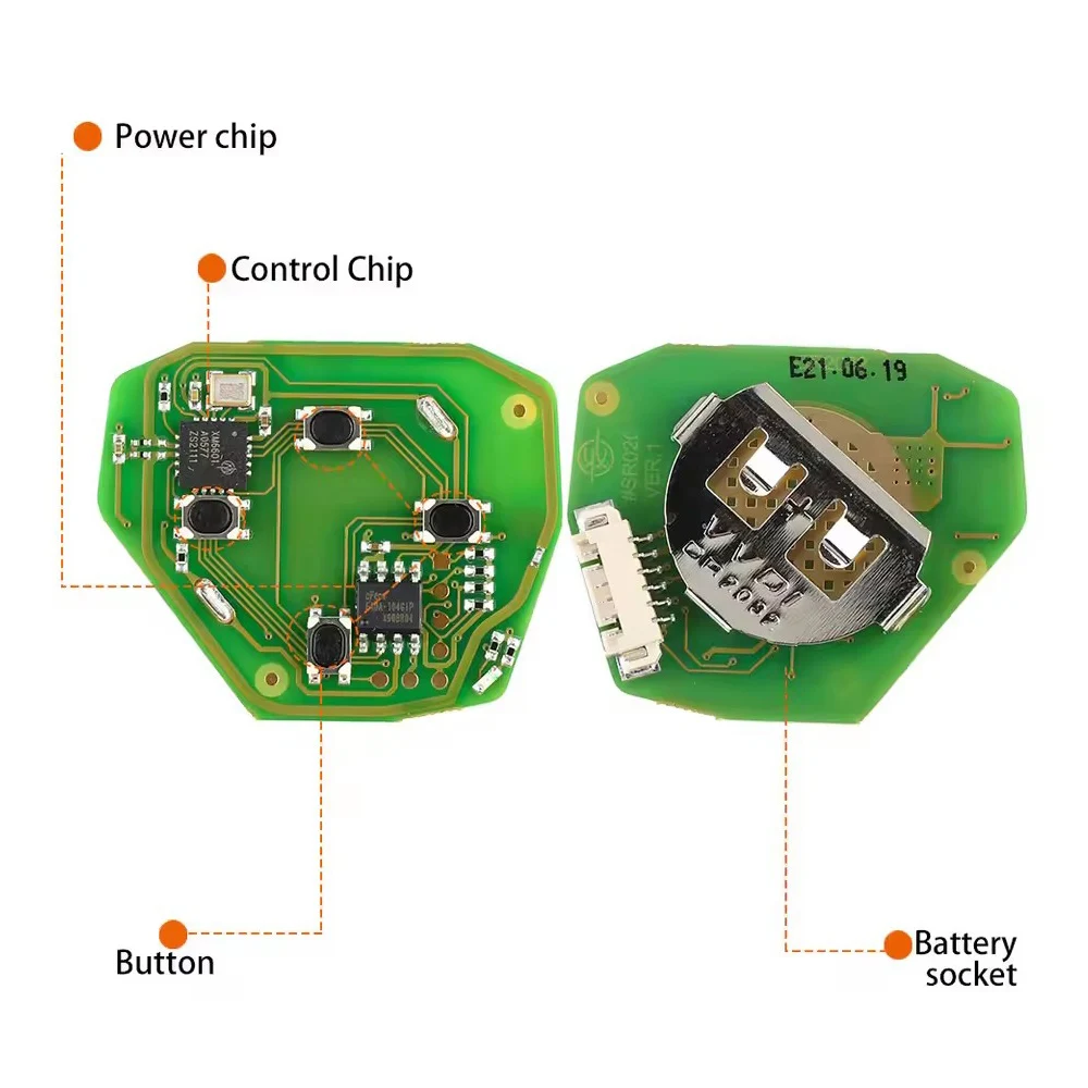 5 шт./лот XHORSE XKTO02EN T-oyota Style F-lat 4 кнопки проводной универсальный дистанционный ключ