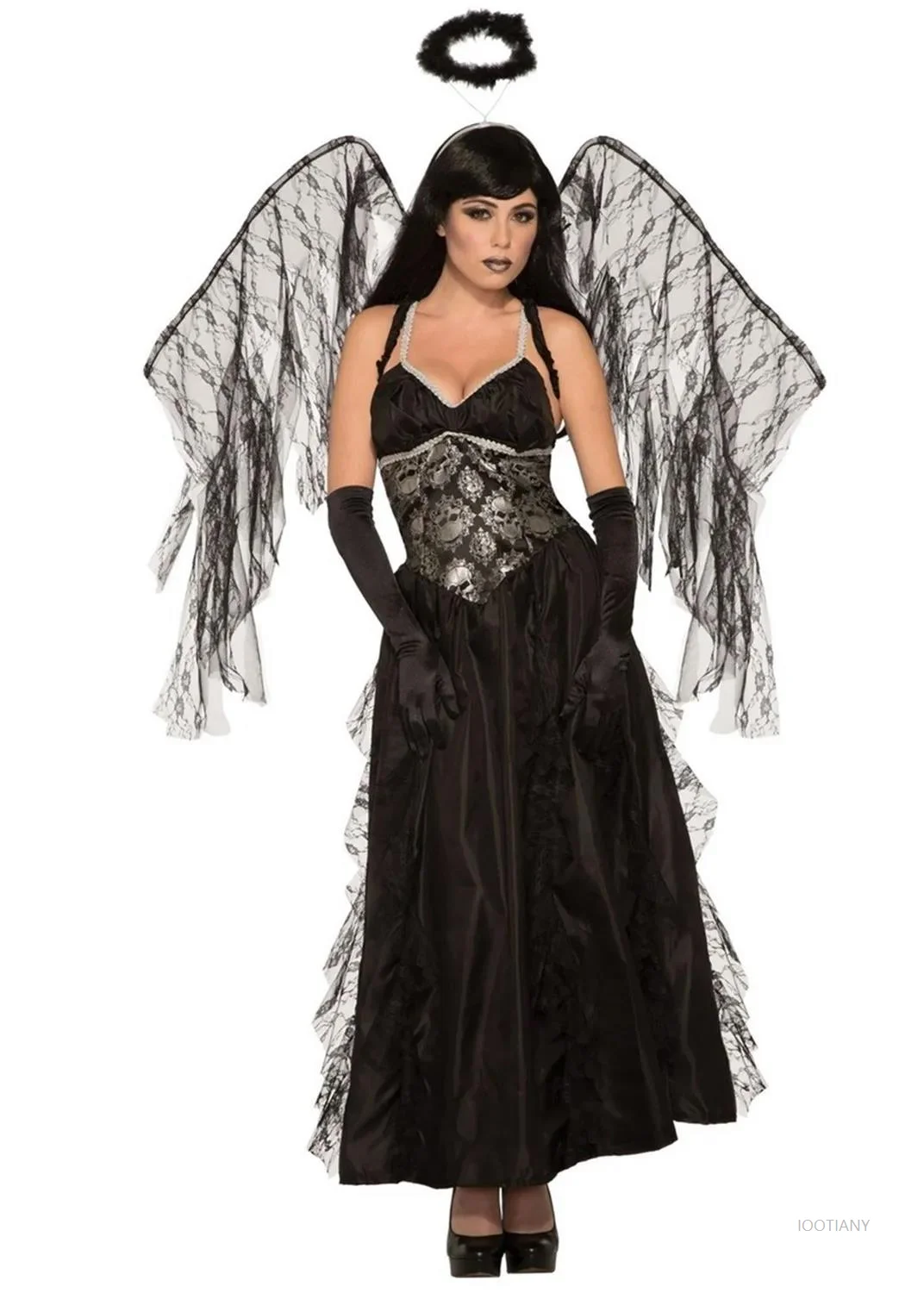 Halloween Carnival Party Dark Clown Death Fallen Angel Vampire Demon Role Play Costume Show Devil Queen Witch Masquerade Dress